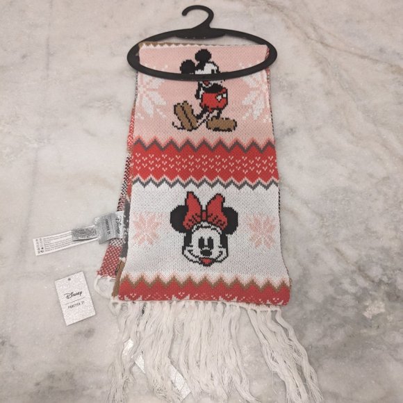 Brand NWOT Limited Edition Disney x Forever 21 Mickey & Minnie Scarf - Picture 2 of 10